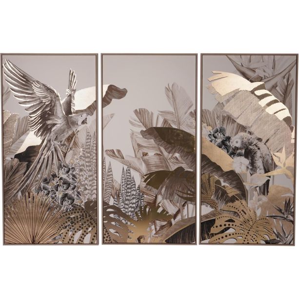 Framed Tropical Birds 3 Piece Canvas by Libra Designs | Style Our Home
