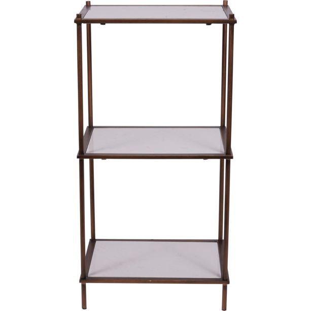 Hylas Antique Copper Frame Ceramic Three Tier Shelving Unit by Libra Designs | Style Our Home
