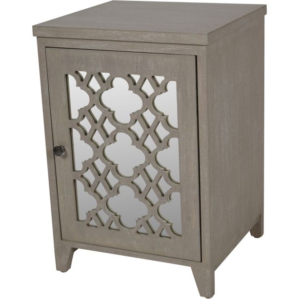 Laura Ashley Grey Greystead Wooden Mirrored One Door Chest by Ora Designs | Style Our Home