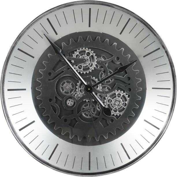 Palladium Wall Clock with moving Dials Black Nickel 80cm by Libra Designs | Style Our Home