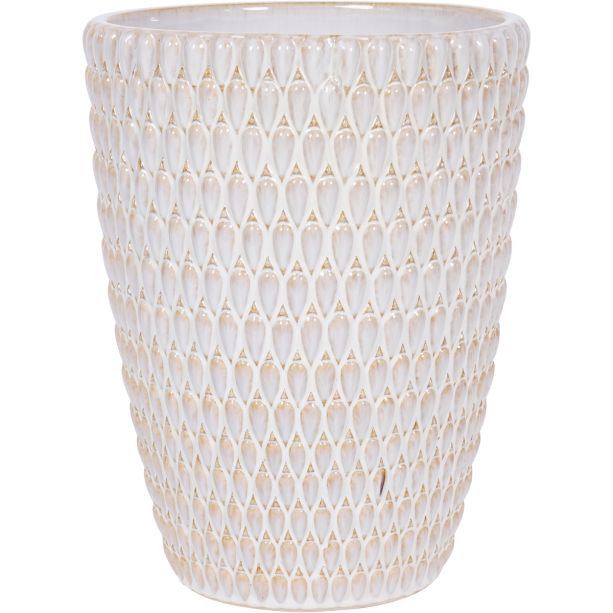 Mediterranean Reactive Glaze Ceramic Planter Cream by Libra Designs | Style Our Home