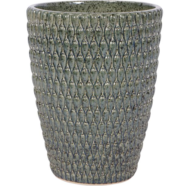 Mediterranean Reactive Glaze Ceramic Planter Green by Libra Designs | Style Our Home