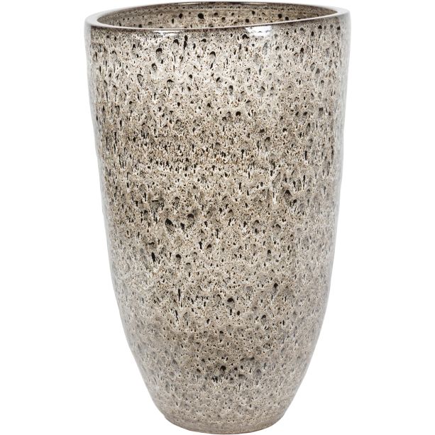 Mederno Reactive Glaze Ceramic Tall Planter Taupe by Libra Designs | Style Our Home