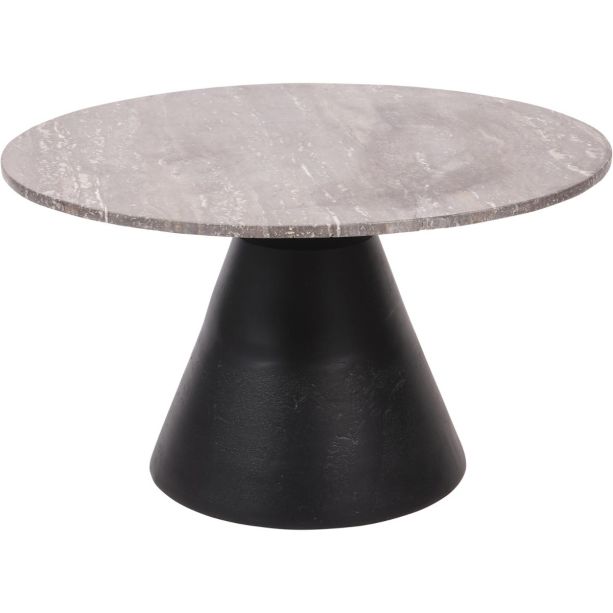 Clifton II Charcoal Black and Dark Travertine Coffee Table Large 75cm

