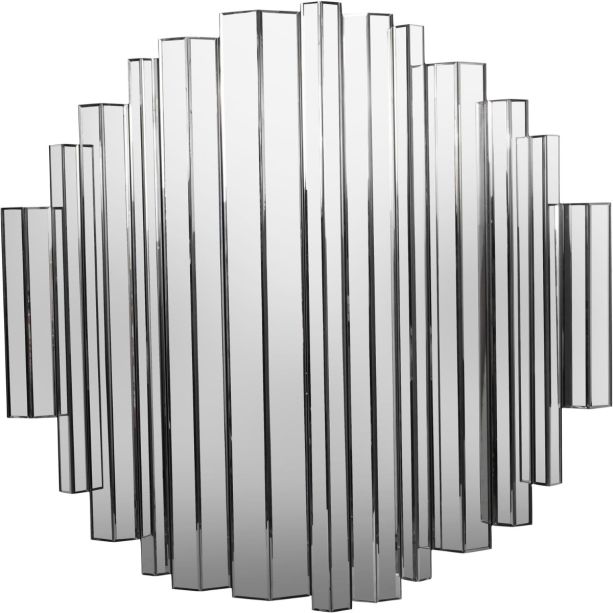 Crystalline Effect Embossed Edges Round Mirror   120cm
