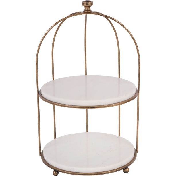 Belvet Aged Gold Two Tiered Stand by Ora Designs | Style Our Home
