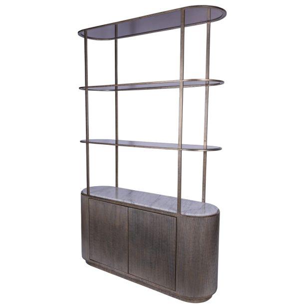 Belvet Aged Gold Shelving Unit With Storage by Ora Designs | Style Our Home