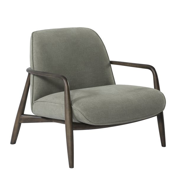 Egerton Occasional Chair With Wooden Arms Green Fabric by Ora Designs | Style Our Home