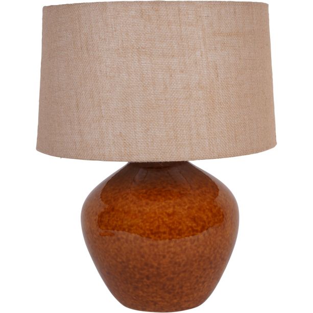 Aubrey Terracotta Ceramic Lamp With Hessian Shade Large E27 60W by Ora Designs | Style Our Home