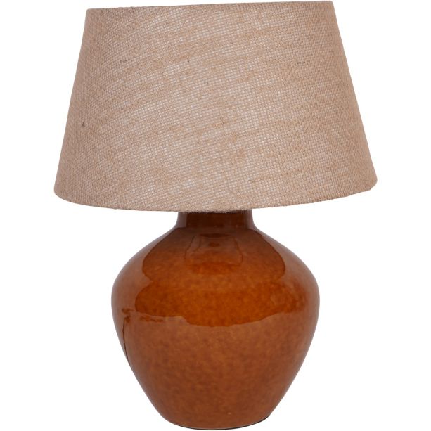 Aubrey Terracotta Ceramic Lamp With Hessian Shade Small E27 60W by Ora Designs | Style Our Home