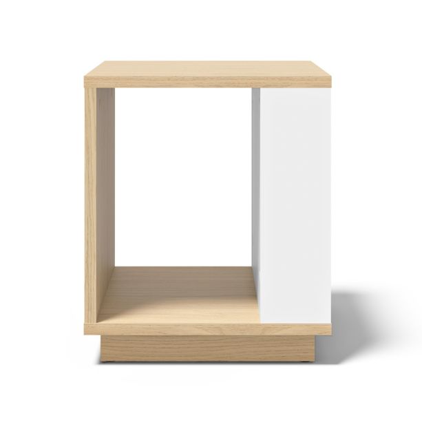 Ella Light Oak Melamine / White Side Table 40 | Style Our Home
