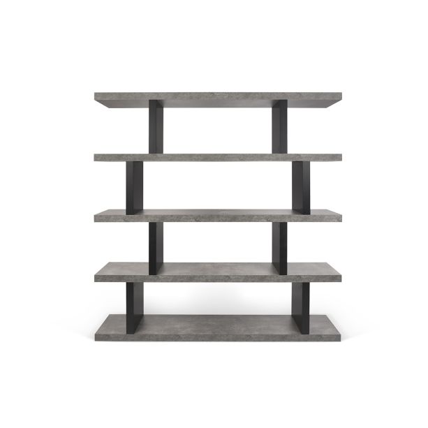 Step Concrete & Pure Black High Shelving Unit - Style Our Home