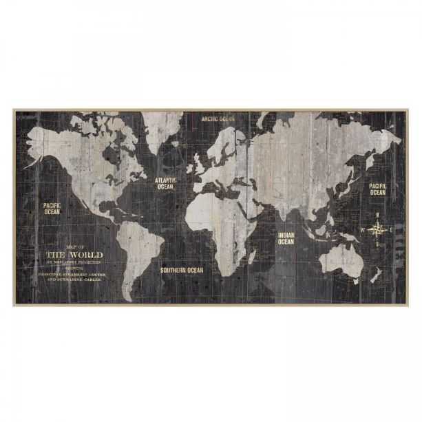 World Traveller Map Framed Canvas  by Gallery Living | Style Our Home