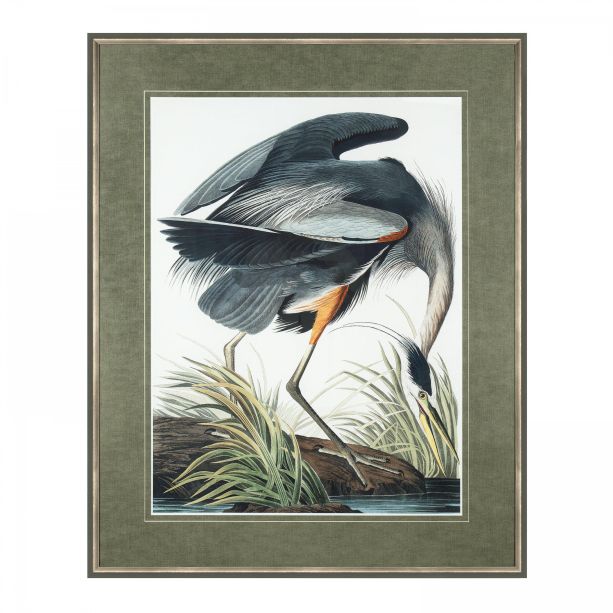 Vintage Blue Heron Framed Art  by Gallery Living | Style Our Home