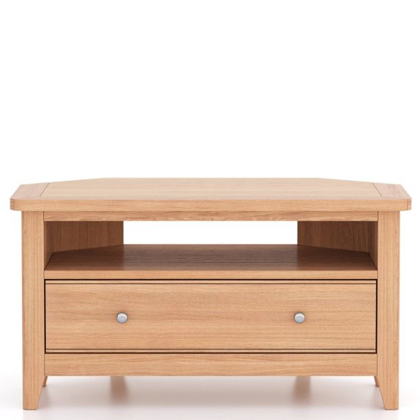 Arlyn Natual Oak Corner TV Cabinet by Hertiance Furniture | Style Our Home