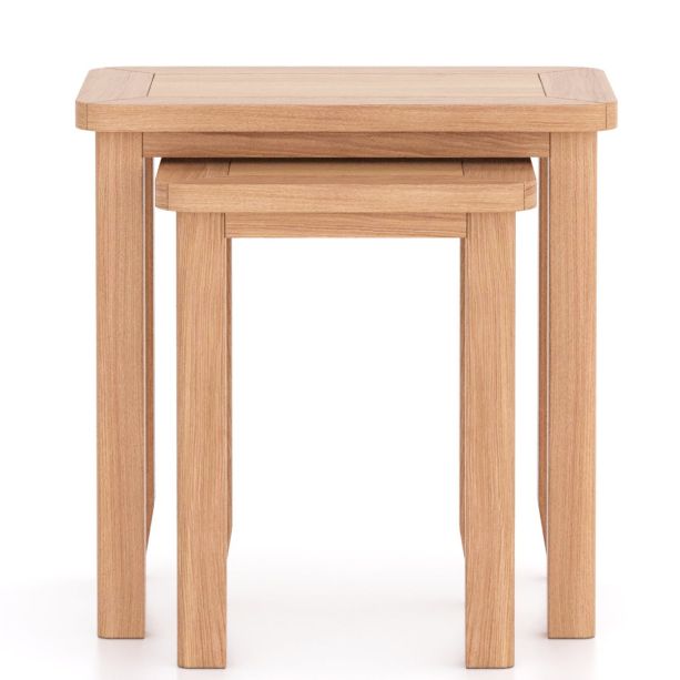 Arlyn Natual Oak Nest of 2 Tables by Hertiance Furniture | Style Our Home