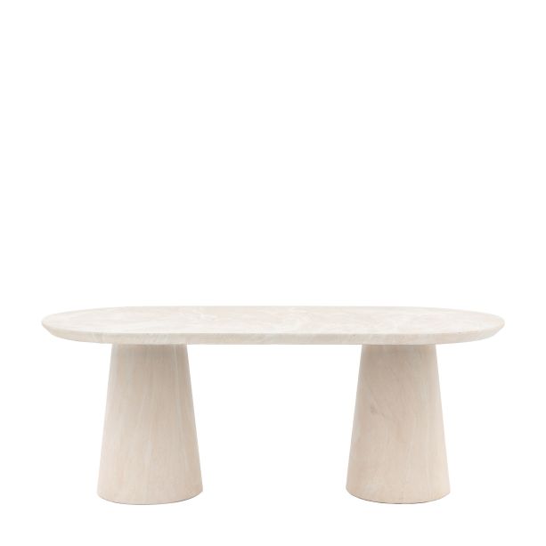 Pedra Oval Dining Table Travertine by Gallery Living | Style Our Home