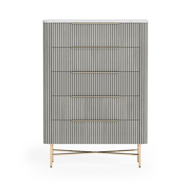 Isabella Flutted 5 Drawer Chest by Condell/Global Home Group | Style Our Home