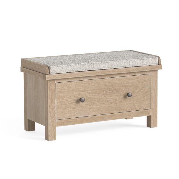 Modern Country Oak White Wash Hallway Bench with Drawer by Condell/Global Home Group | Style Our Home