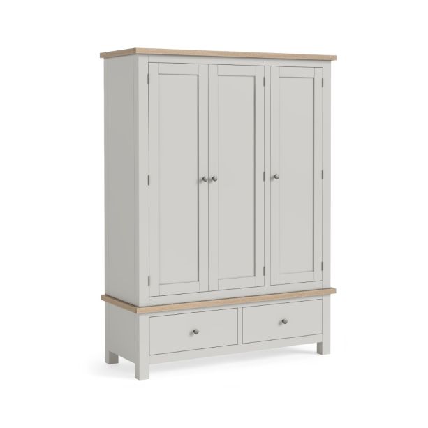 Modern Country Light Grey Triple Wardrobe by Condell/Global Home Group | Style Our Home