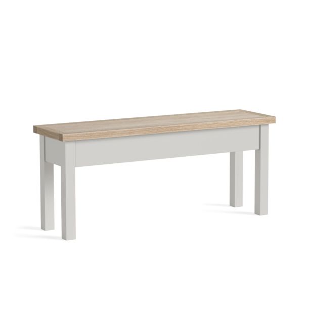 Modern Country Light Grey Shallow Storage Bench by Condell/Global Home Group | Style Our Home