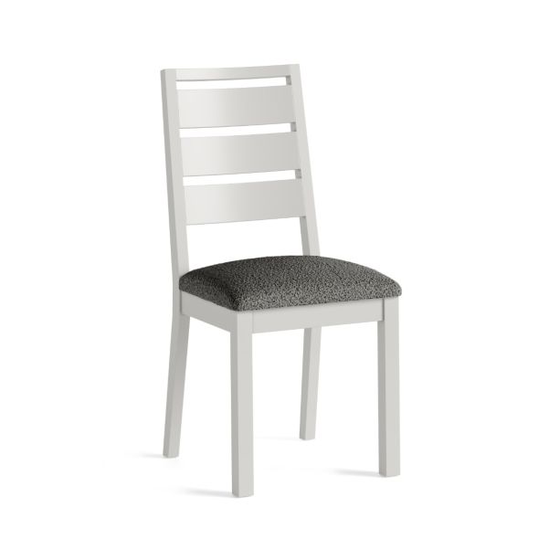 Modern Country Light Grey Dining Chair with Grey Boucle Seat by Condell/Global Home Group | Style Our Home