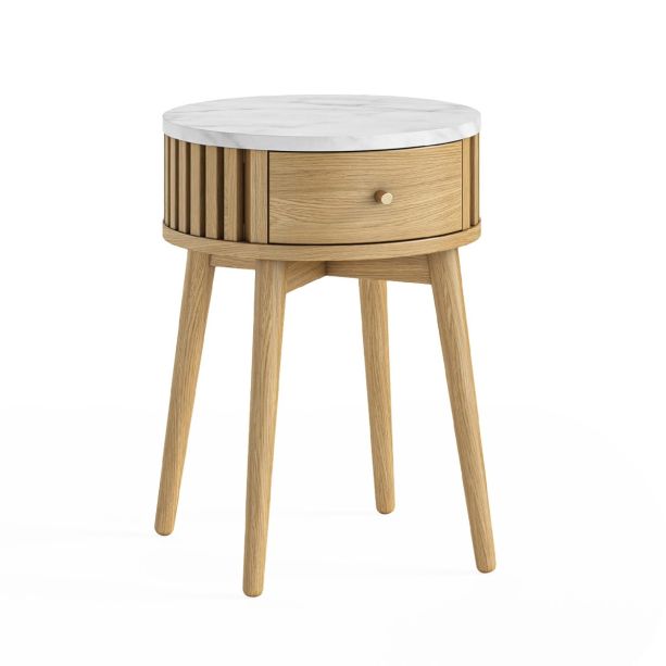 Soho Natural Marble Top Round Side Table by Condell/Global Home Group | Style Our Home