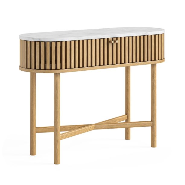 Soho Natural Marble Top Oval Console Table by Condell/Global Home Group | Style Our Home
