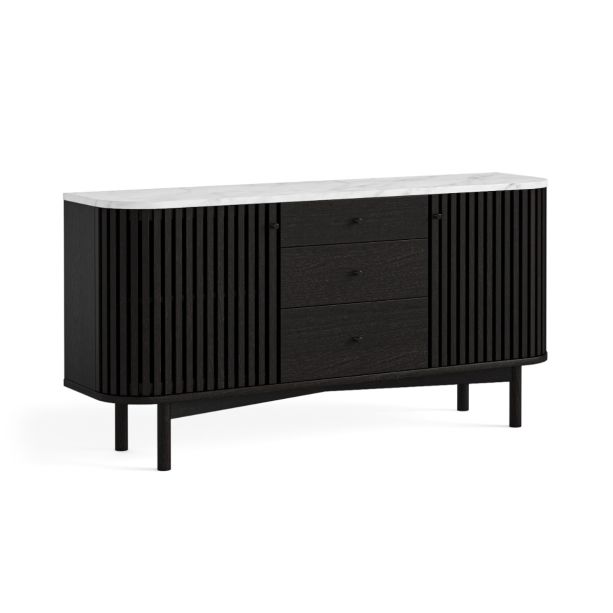 Soho Black Marble Top Sideboard with Drawers by Condell/Global Home Group | Style Our Home