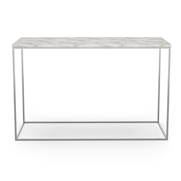 Gleam Console Table White Marble Finish with Chrome Legs | Temahome | Console Table  | Style Our Home