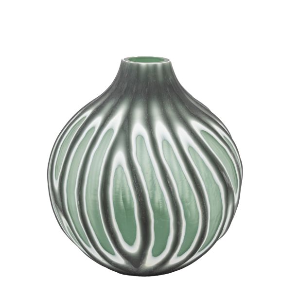 Morella Swirl Hand Carved Glass Vase Sage by Gallery Living | Style Our Home
