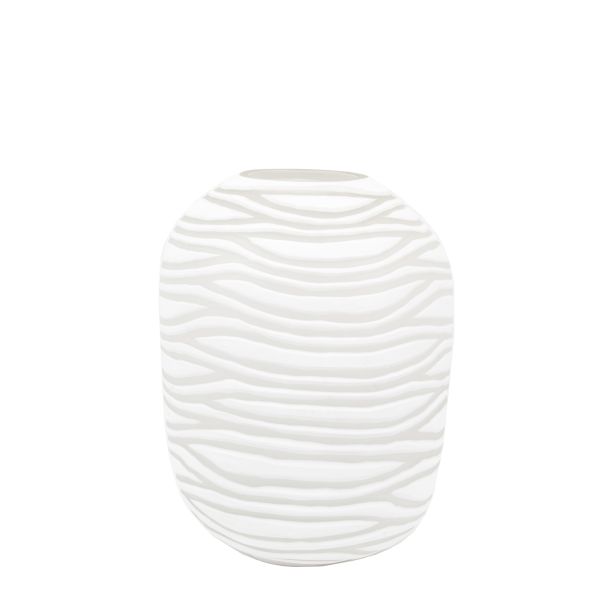 Andorra Handblown Carved Glass Vase White by Gallery Living | Style Our Home