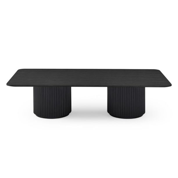 Lantine Coffee Table - Double Pedestal - Black Oak by Tommy Franks | Style Our Home