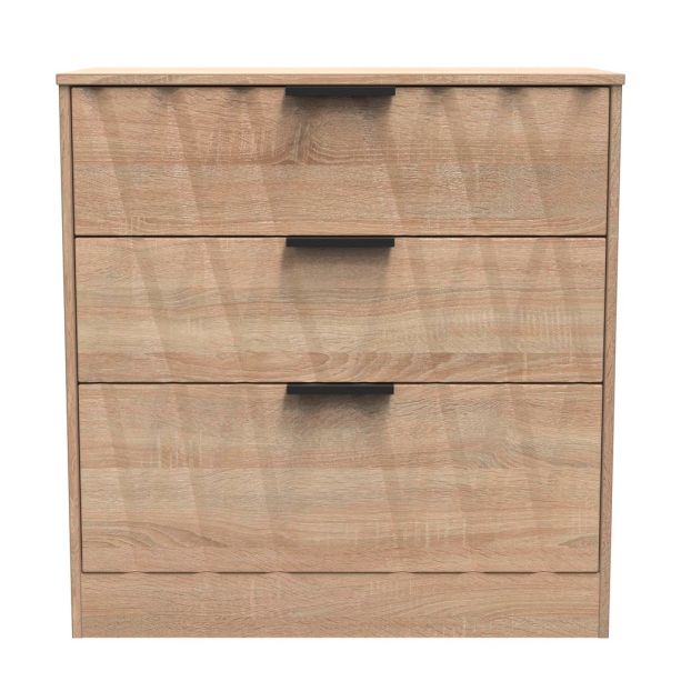 Las Vegas 3 Drawer Deep Chest in Bardolino Oak Welcome Furniture | Style Our Home
