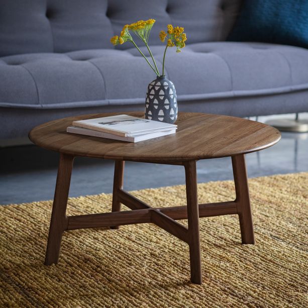 Madrid Round Coffee Table Walnut - Style Our Home