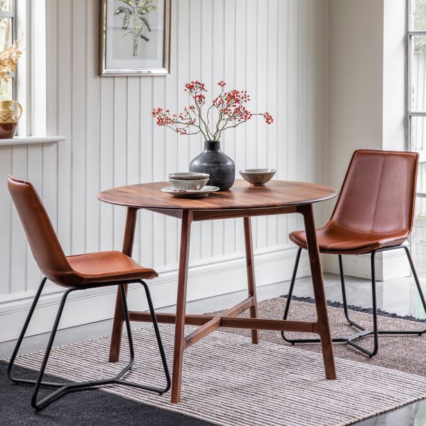 Teatro Walnut Round Dining Table