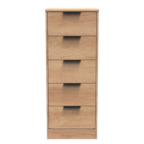 Nashville 5 Drawer Bedside Cabinet in Nebraska Oak by Welcome Furniture | Style Our Home