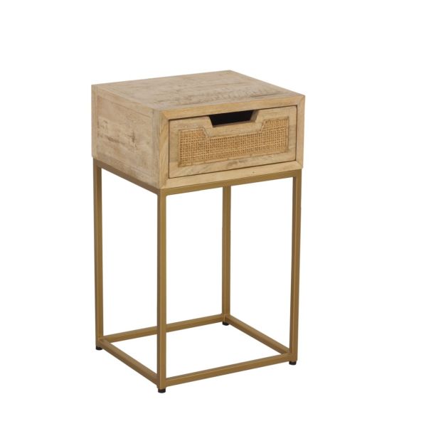 Rattan 1 Draw Side Table