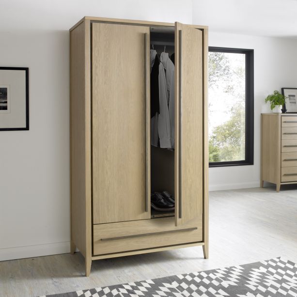 Rimini Aged & Weathered Oak Double Wardrobe - Style Our Home