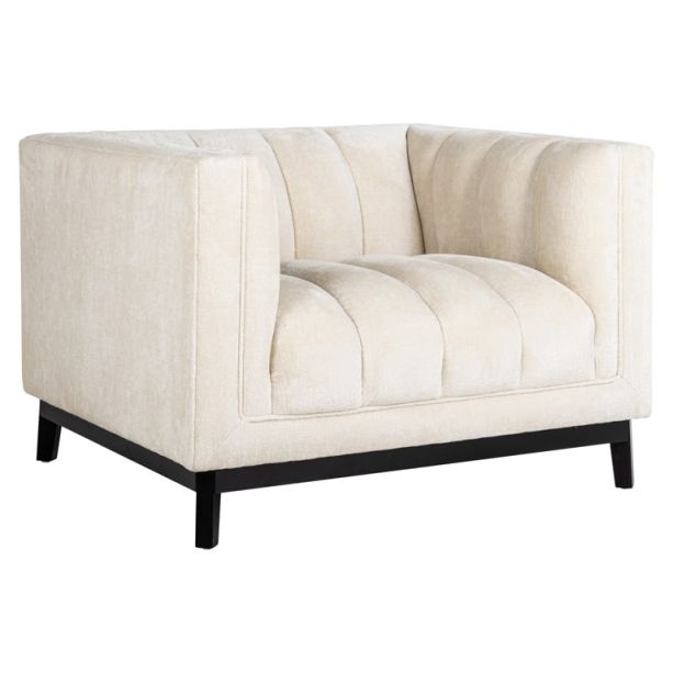 Beaudy White Chenille Lounge Chair by Richmond Interiors | Style Our Home