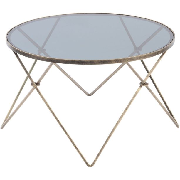 Sassari Antique Gold And Smoke Glass Coffee Table - Style Our Home 