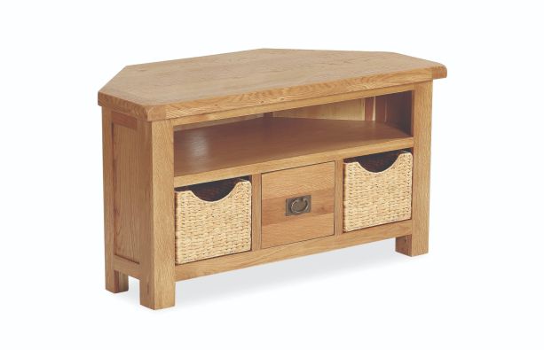 Salisbury Corner TV Unit with Baskets by Condell/Global Home Group | Style Our Home