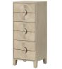 Coco Silver Embossed Metal Six Drawer Tall Boy by Libra Designs | Style Our Home