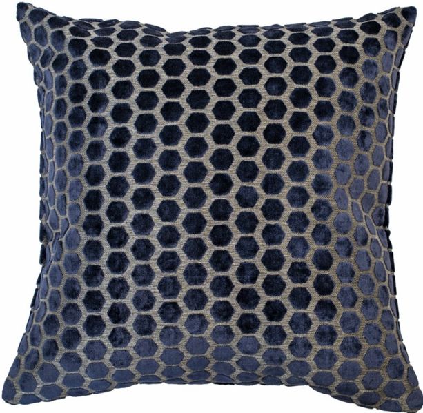 Small Hex Cut Velvet Navy by Malini | Style Our Home
