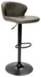 Rosso - Olive Vintage Faux Leather Gas Lift Swivel Barstool with Black Base (Single) by Bentley Designs | Style Our Home