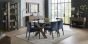 Turin Dark Oak Upholstered Dark Blue Dining Chair (a pair) - Style Our Home