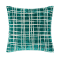 Pm Abstract Check Cut Velvet Cushion Teal In  Cm by Malini | Style Our Home