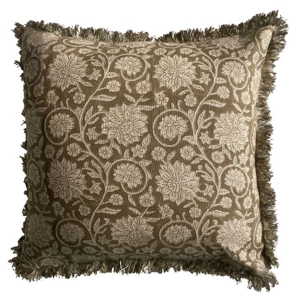 Floraltrellis Block Print Olive by Malini | Style Our Home