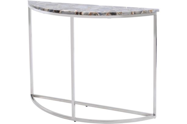 Agate Crescent Console Table On Nickel Frame By Libra | Style Our Home