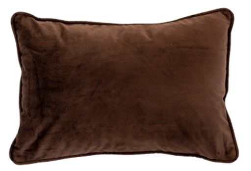 Velvet Piped Cushion Chocolate Size by Malini | Style Our Home